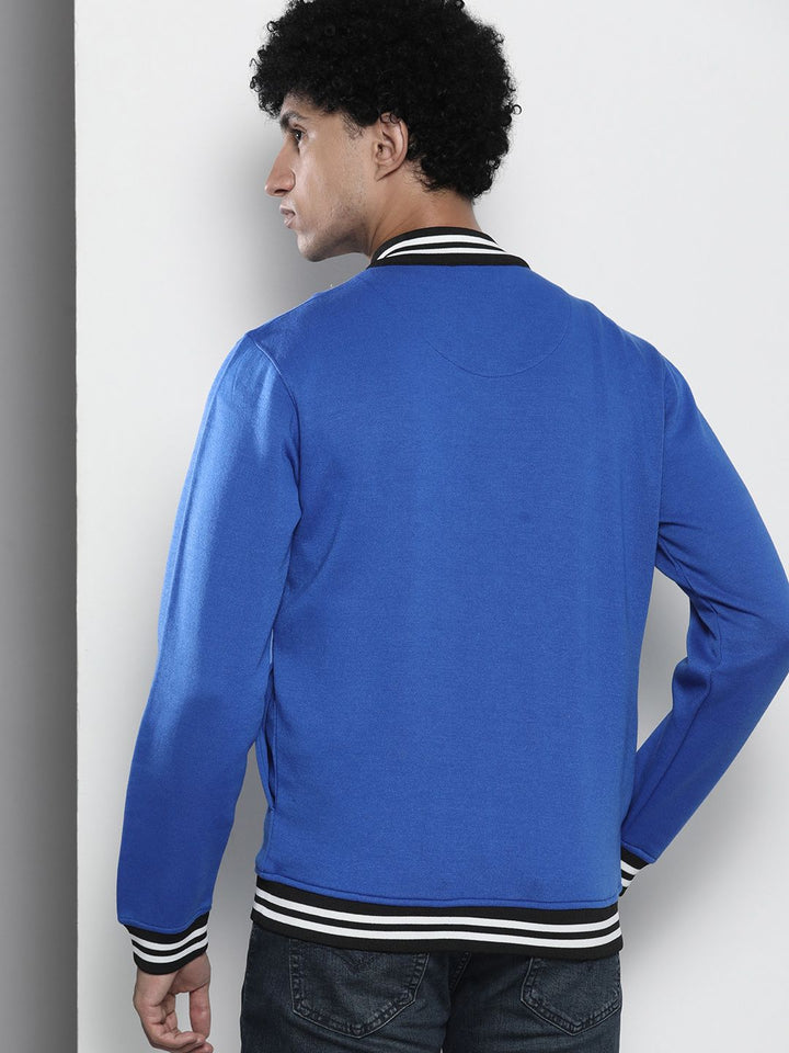 The Indian Garage Co Men Blue Solid Sweatshirt