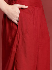 Anouk Embellished Mirror Work Kurta With Palazzos & With Dupatta