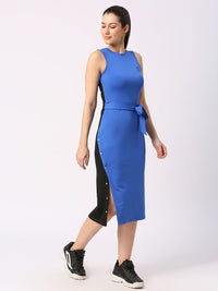 Being Human Round Neck Sleeveless Colourblocked Sheath Midi Dress
