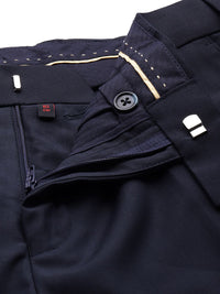 Raymond Men Solid Flat-Front Slim Fit Formal Trousers