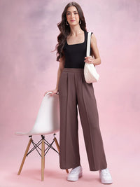 DressBerry Women Flared Pleated Trousers