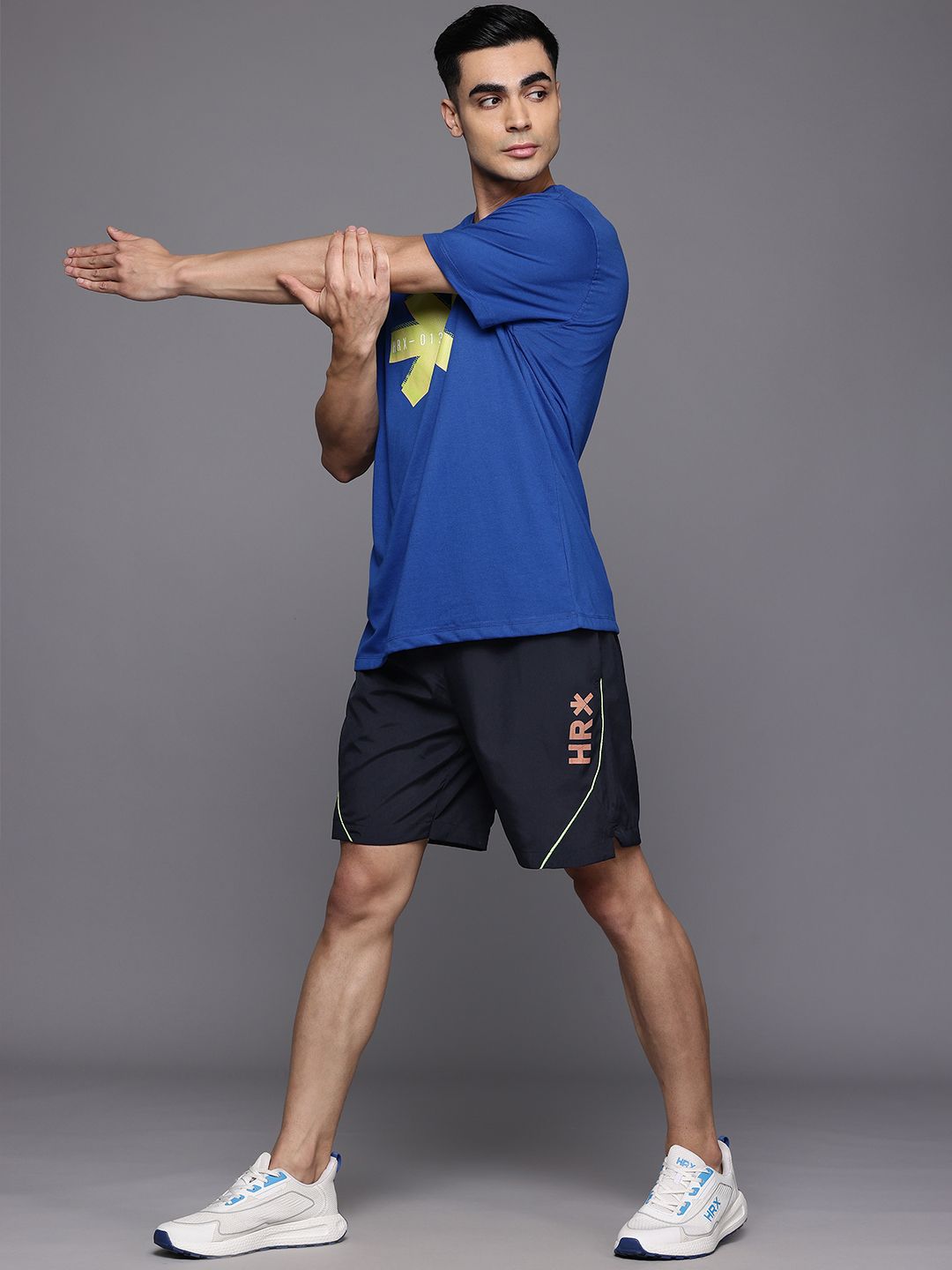 HRX by Hrithik Roshan Men Brand-Logo Print Rapid-Dry Training Shorts