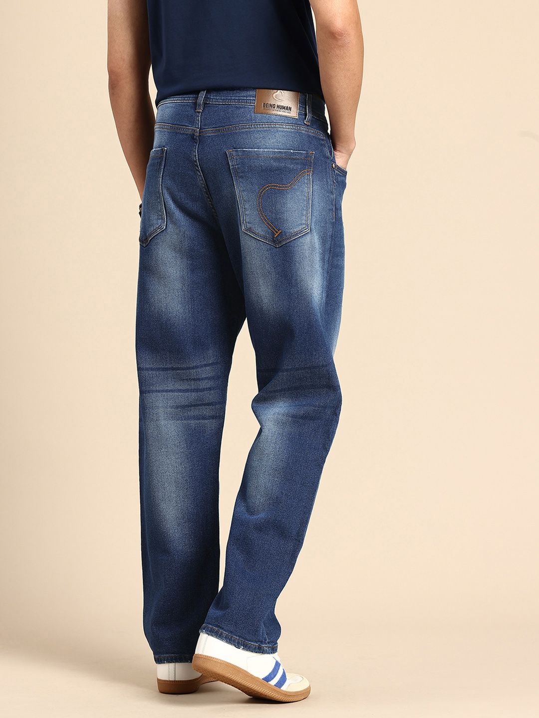 Being Human Men Radon Anti Fit Low Distress Heavy Fade Stretchable Jeans