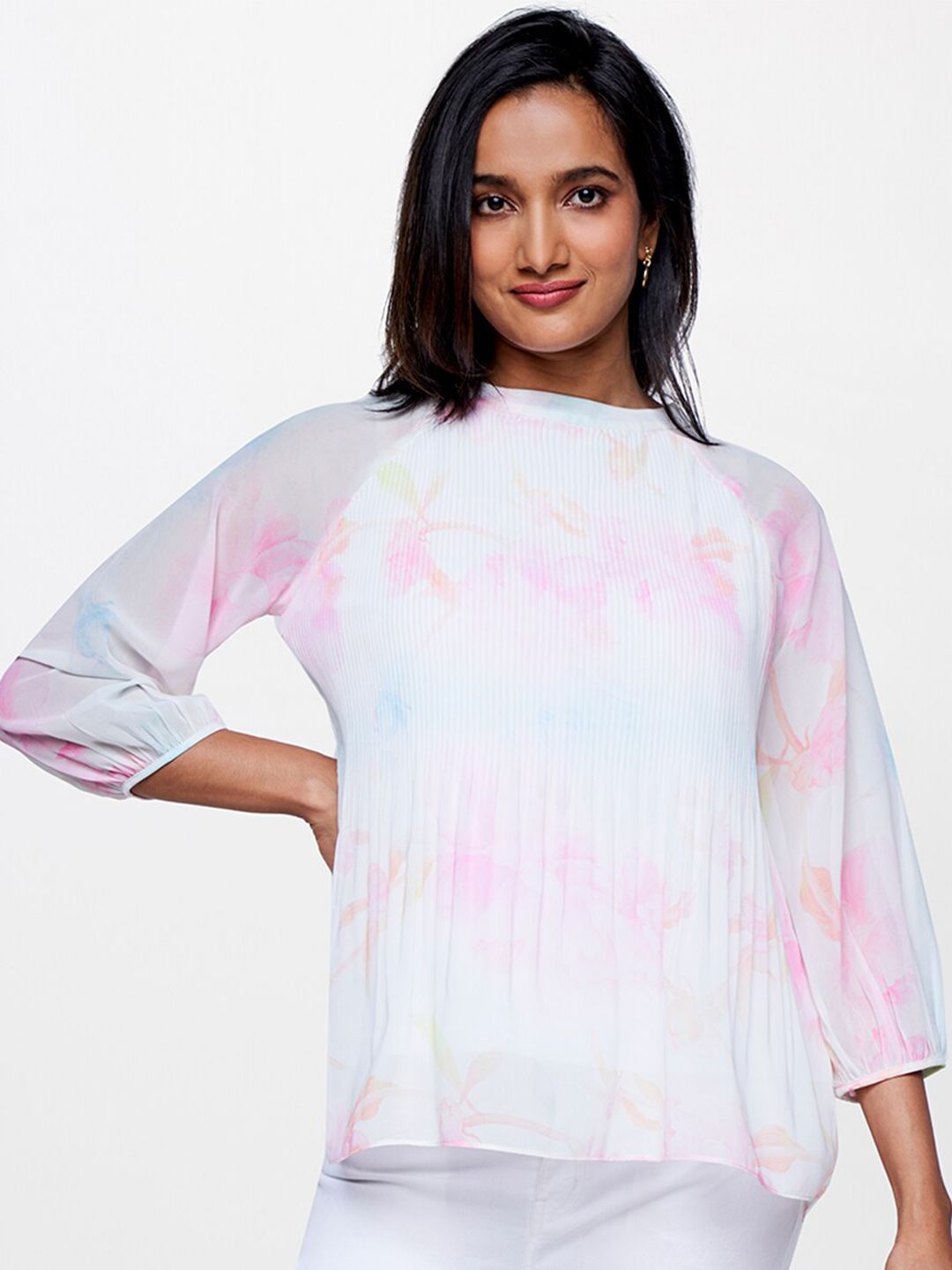 AND Abstract Printed Raglan Sleeves Top