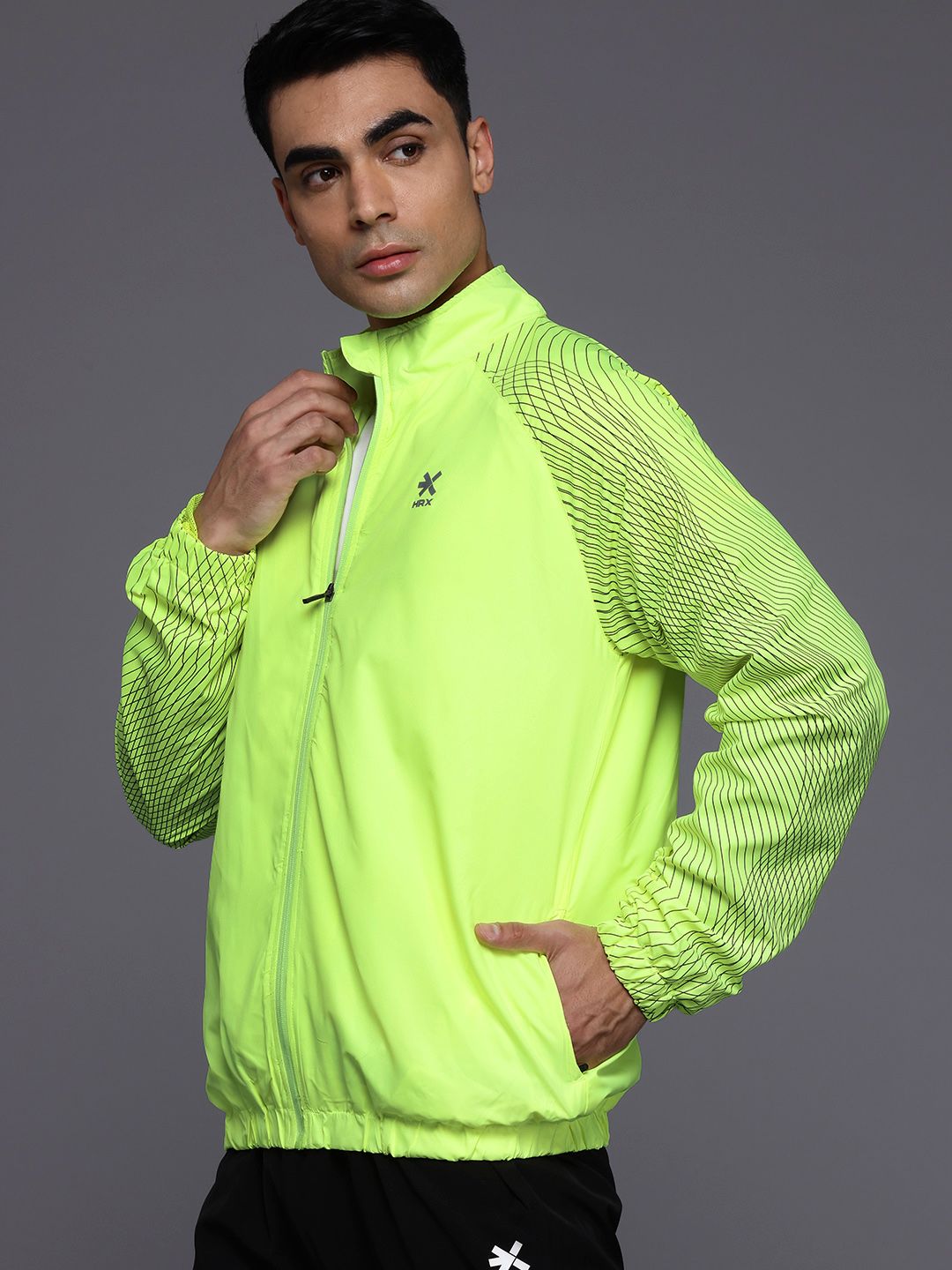 HRX by Hrithik Roshan Rapid-Dry Running Tailored Jacket With Reflective Detail