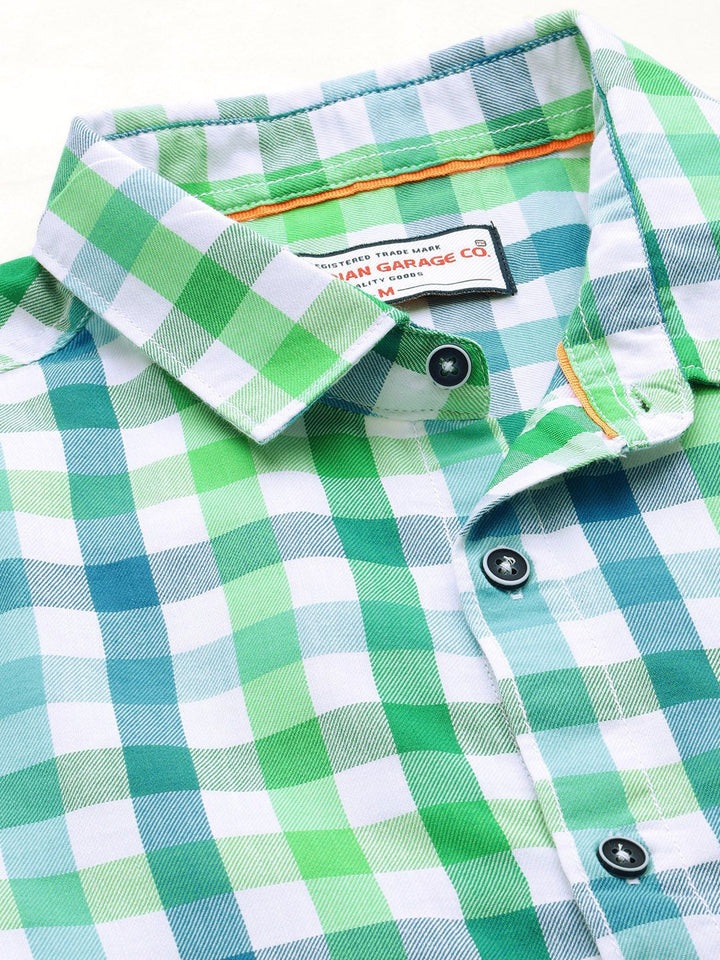 The Indian Garage Co Men Slim Fit Opaque Checked Casual Shirt