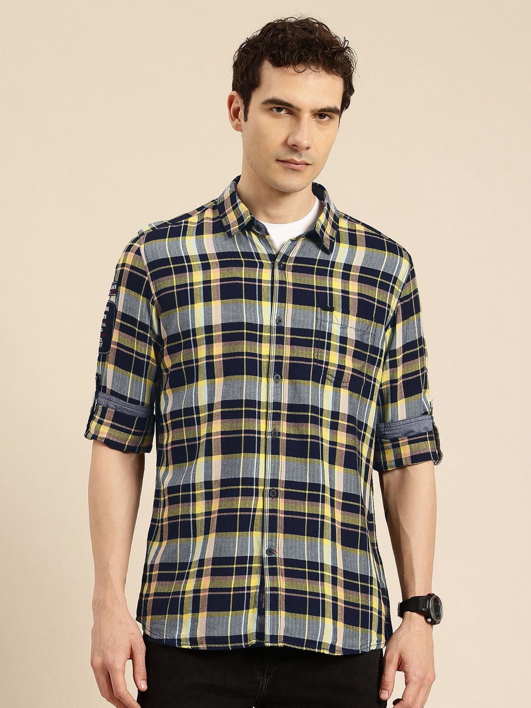 Being Human Slim Fit Tartan Checked Casual Shirt