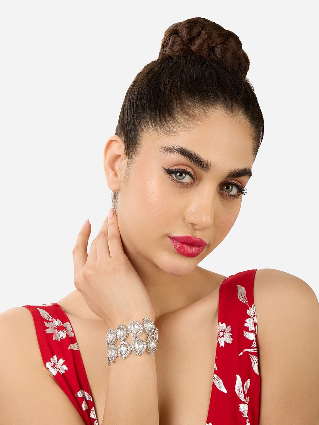 Set Mutiara Zaveri 2 Gelang Lilit Berlian Austria Bersalut Emas