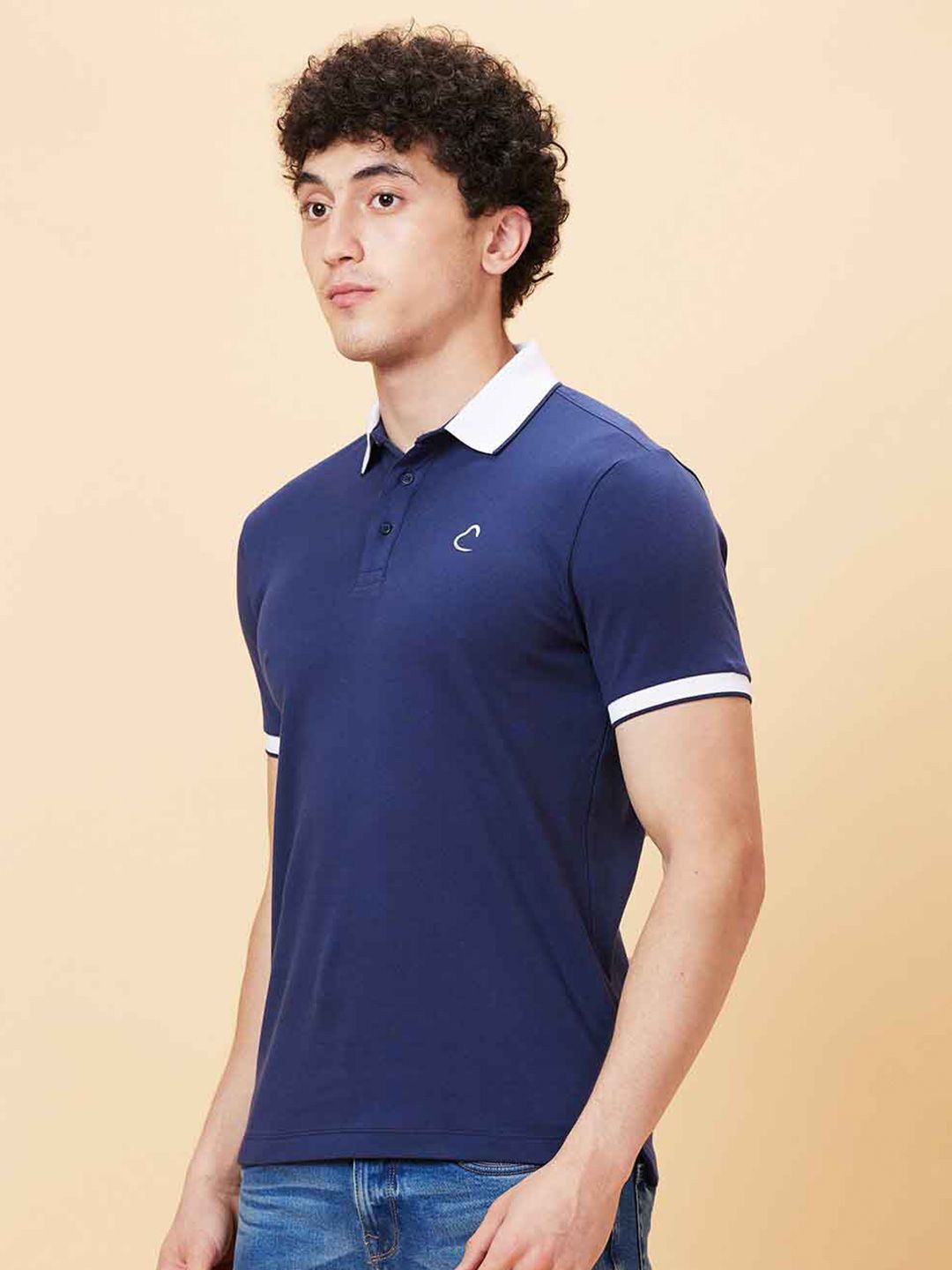 Being Human Polo Collar Cotton Applique T-shirt