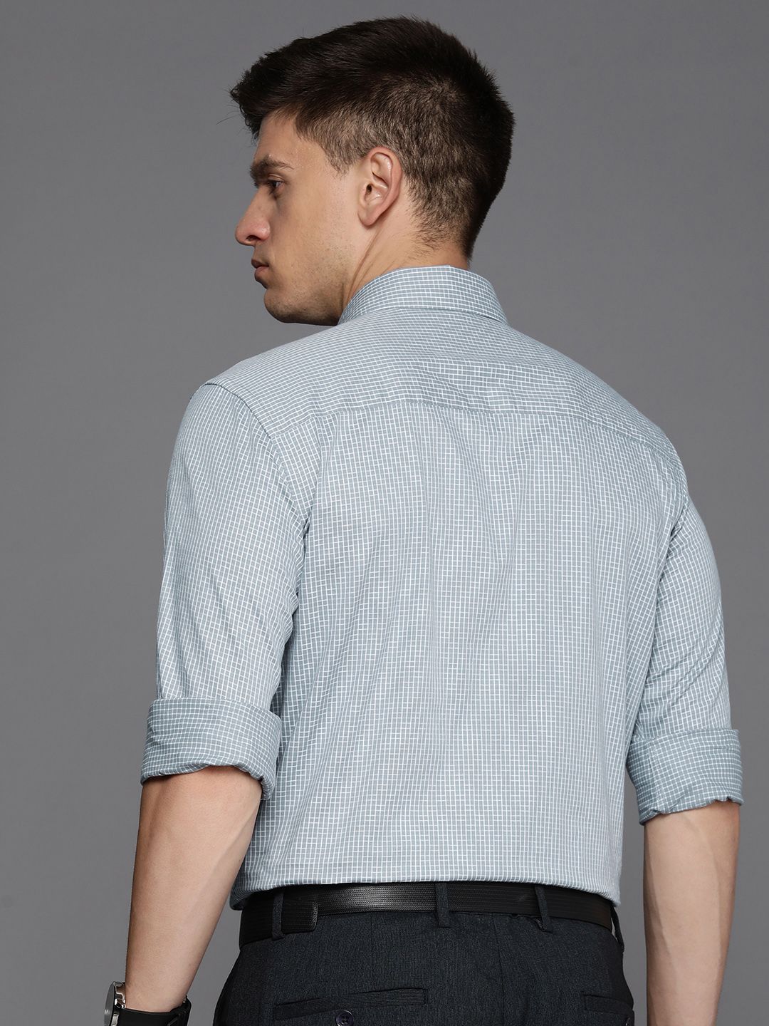Raymond Pure Cotton Opaque Checked Formal Shirt