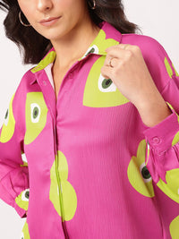 DressBerry Whimsical Glam Printed Shirt