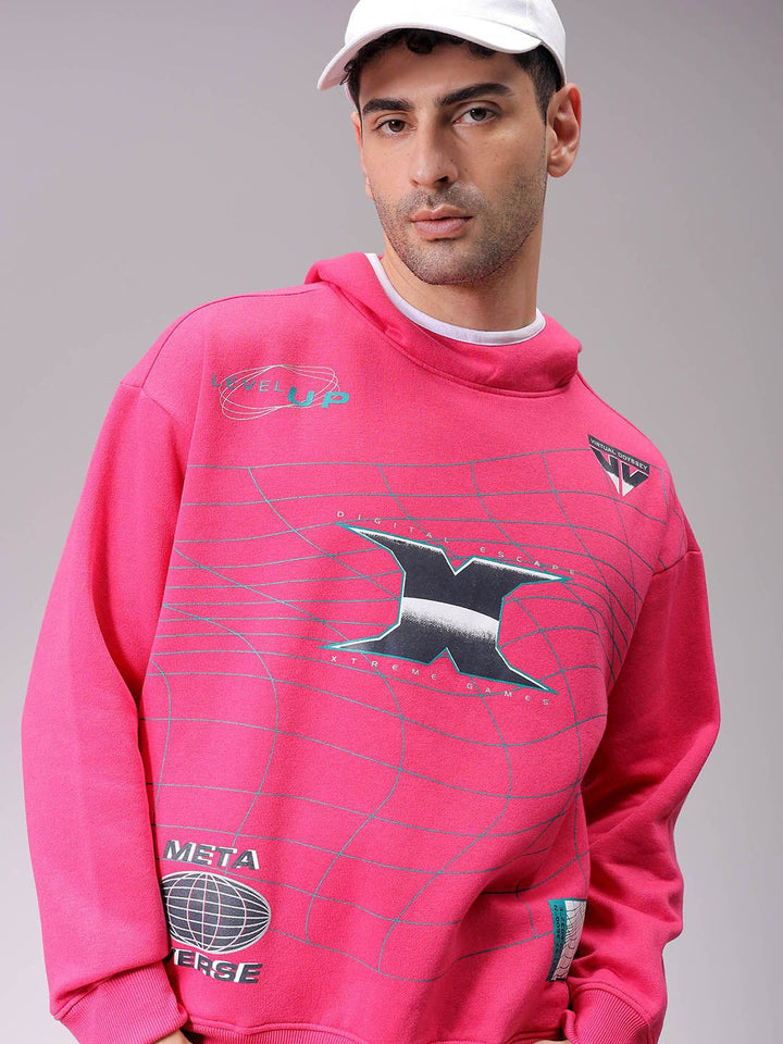 The Indian Garage Co Men Printed Hooded Sweatshirt