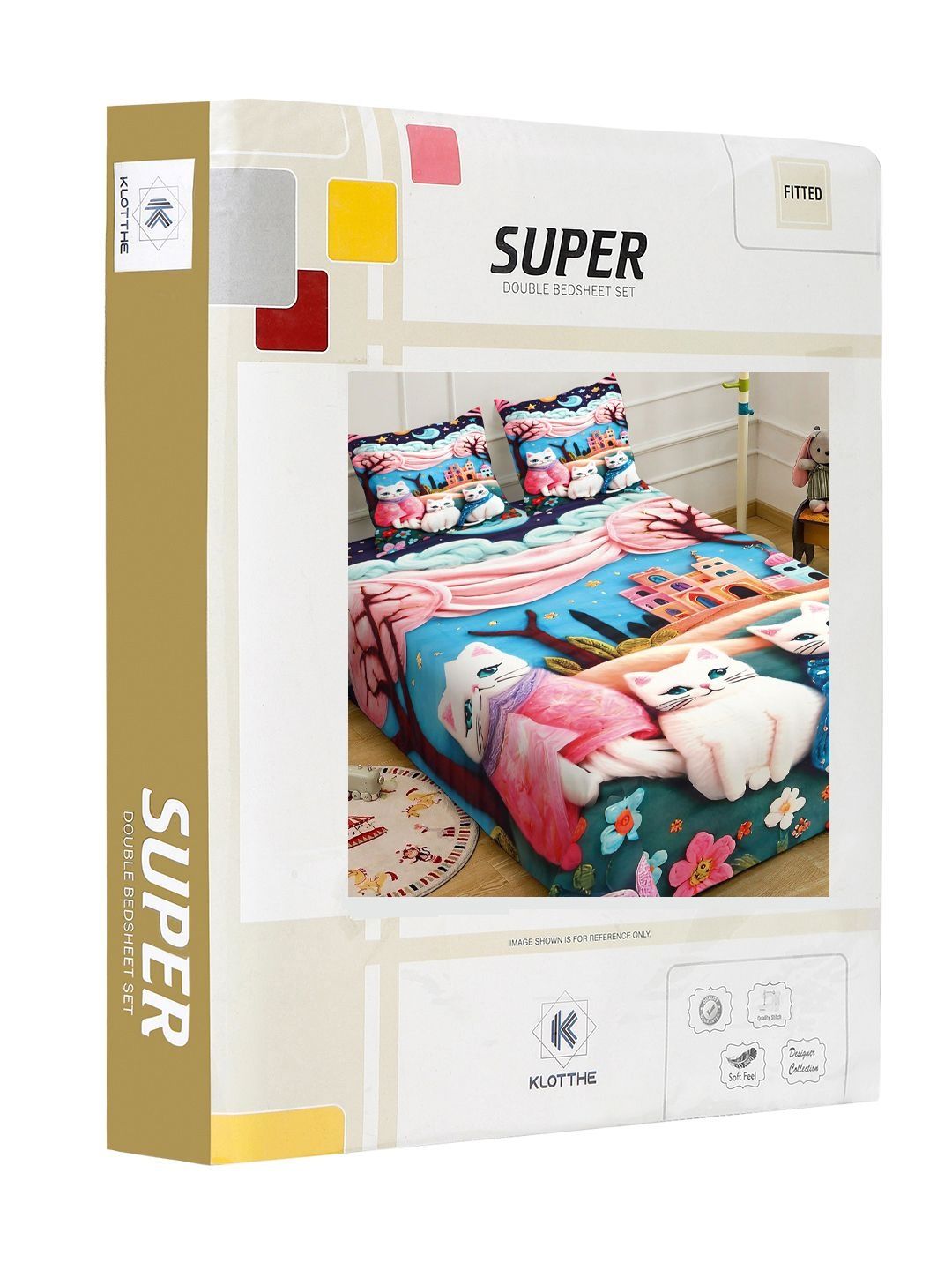 Klotthe Animal Printed 400 TC King 7D Bedsheet & 2 Pillow Covers-2.50 m x 2.25 m