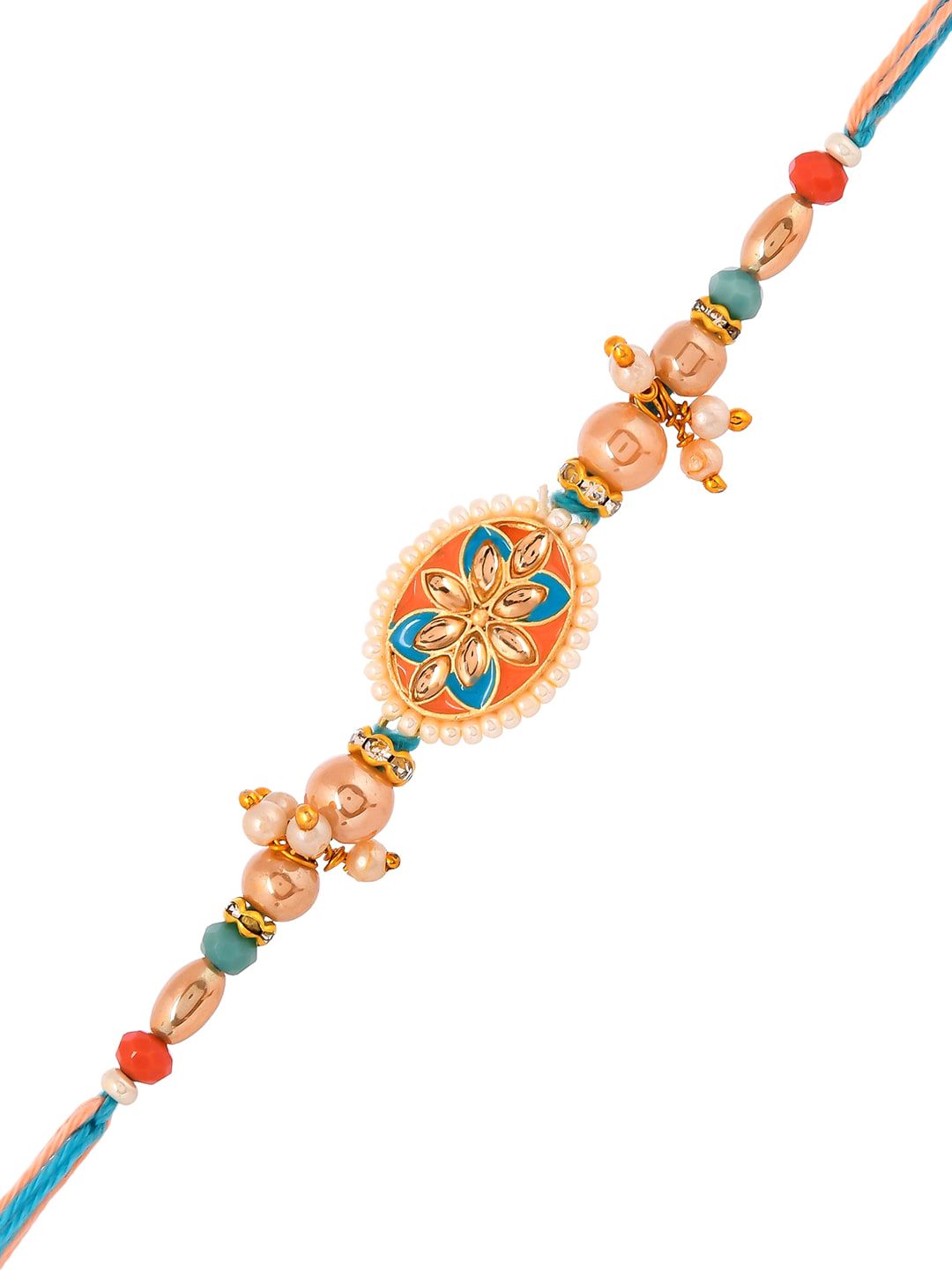 Voylla Men Benang Rekaan Tradisional Mutiara Rakhi