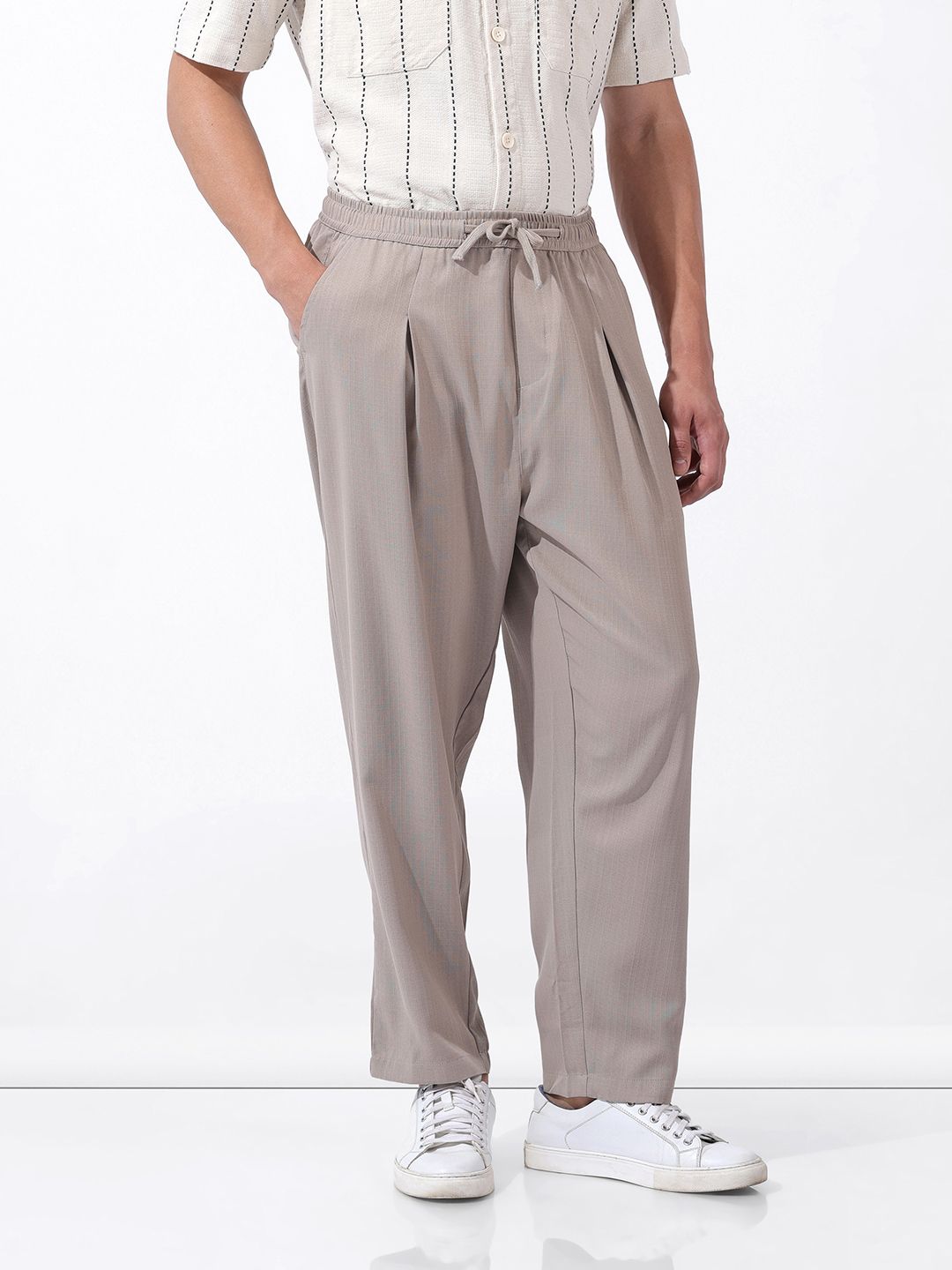 The Indian Garage Co Men Drop Crotch Loose Fit Harem Trousers