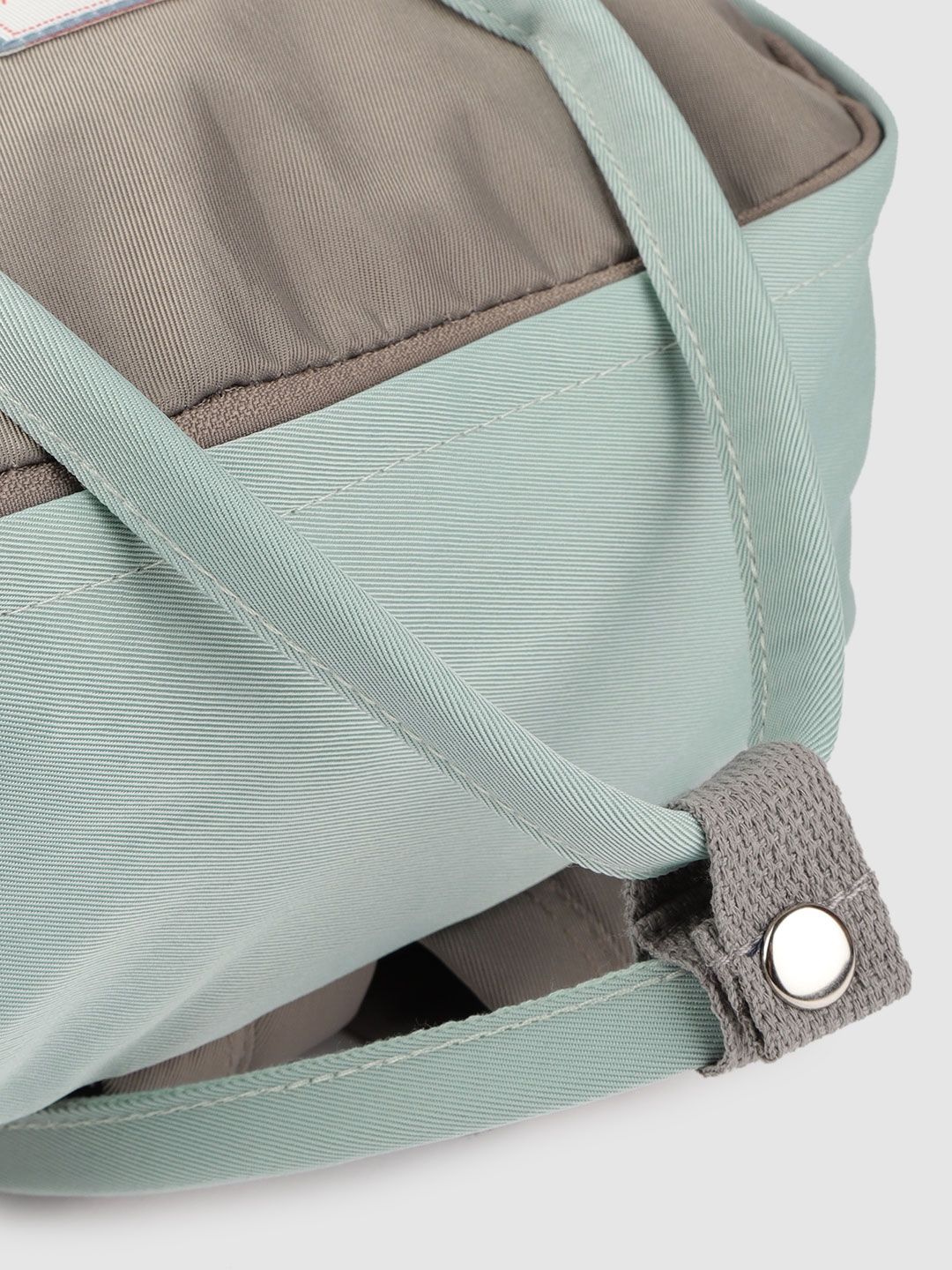 Lino Perros Women Grey & Sea Green Colourblocked Laptop Backpack