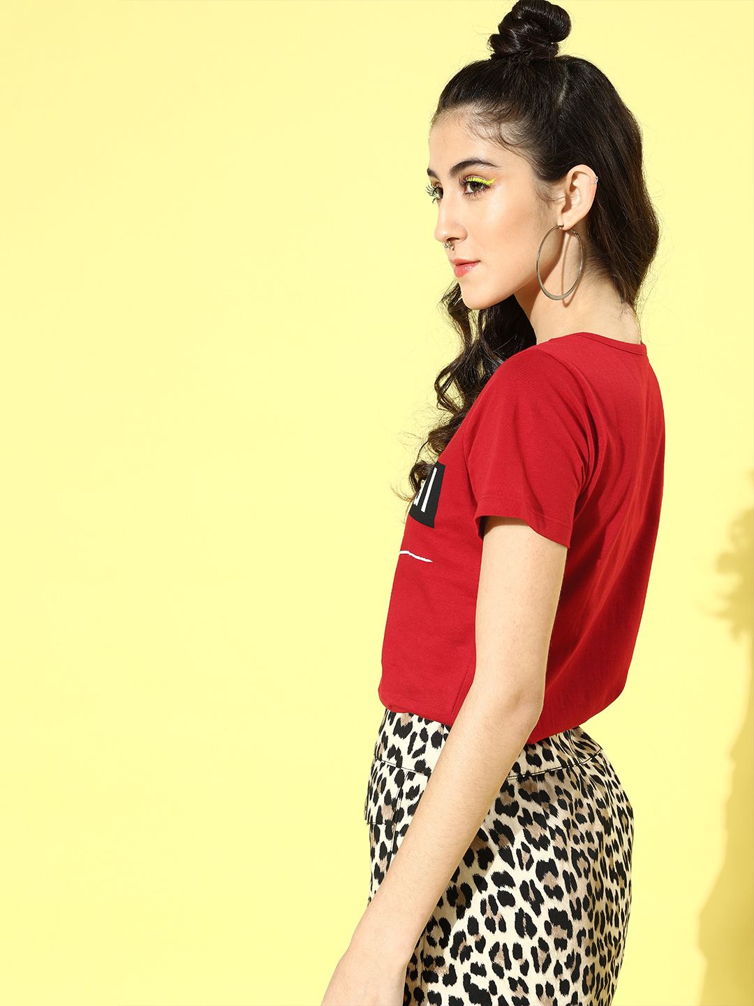 DressBerry Women Red Typography Talking Tee