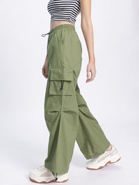 DressBerry Women Utility Chic Cargo Style Parachute Trousers
