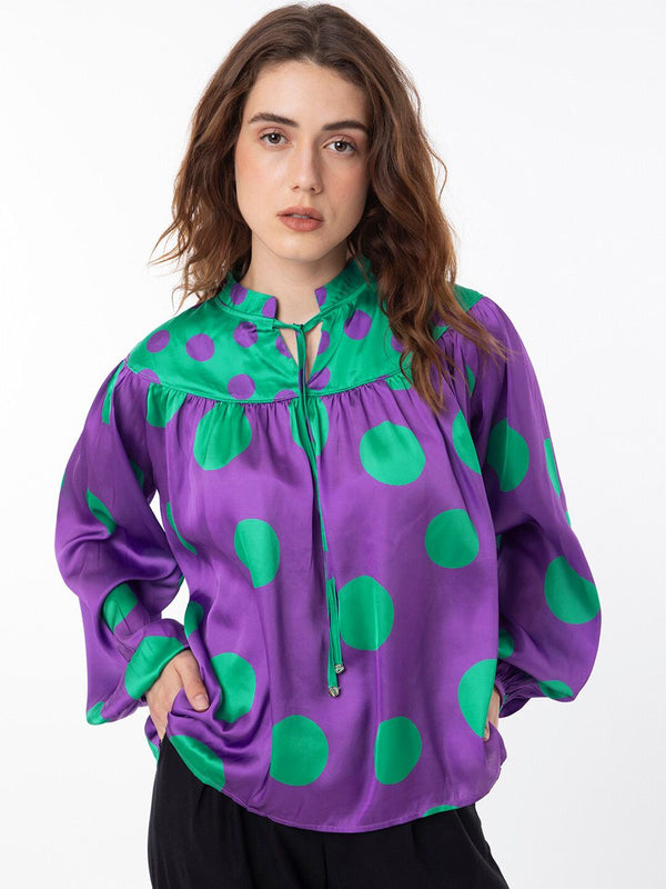 RAREISM Paneled Polka Statement Top