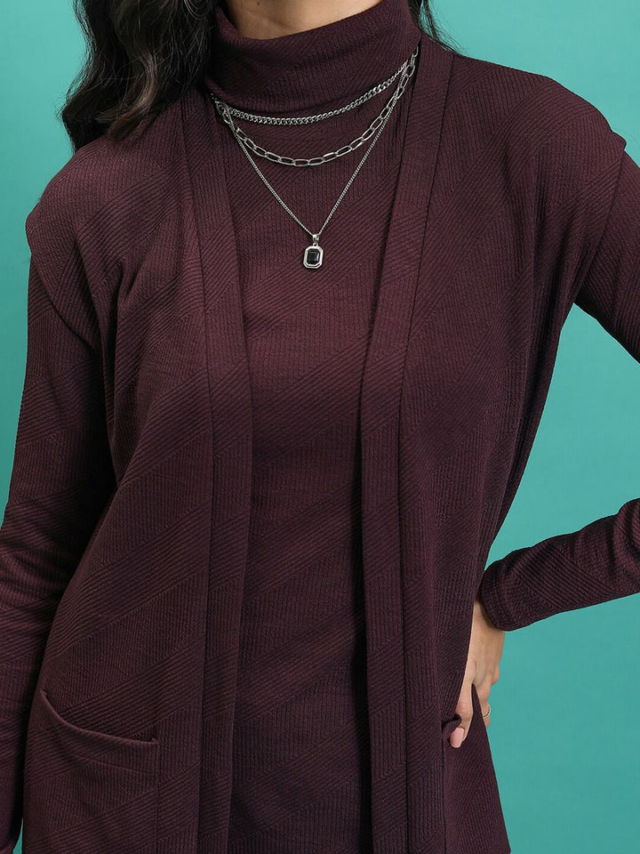 Tokyo Talkies Women Cardigan With Top & Pant Co-Ords