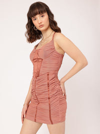 DressBerry Sophisticated & Stylish Halter Shoulder-Straps Open Back Bodycon Mini Dress
