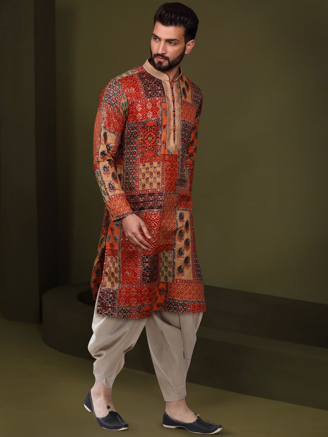 KISAH Ethnic Motifs Printed Regular Kurta with Dhoti Pants
