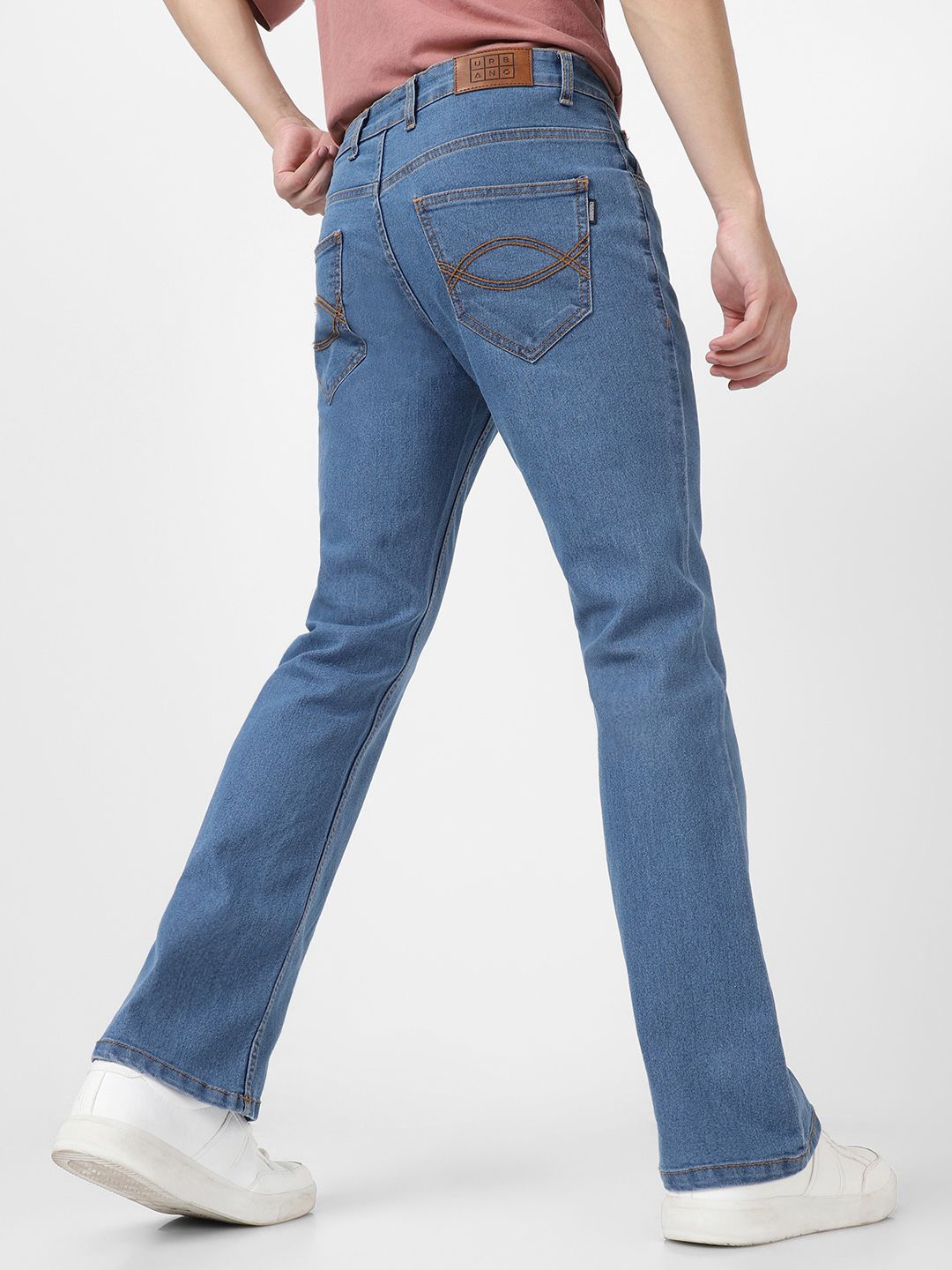 Urbano Fashion Men Mid Rise Light Fade Stretchable Bootcut Jeans