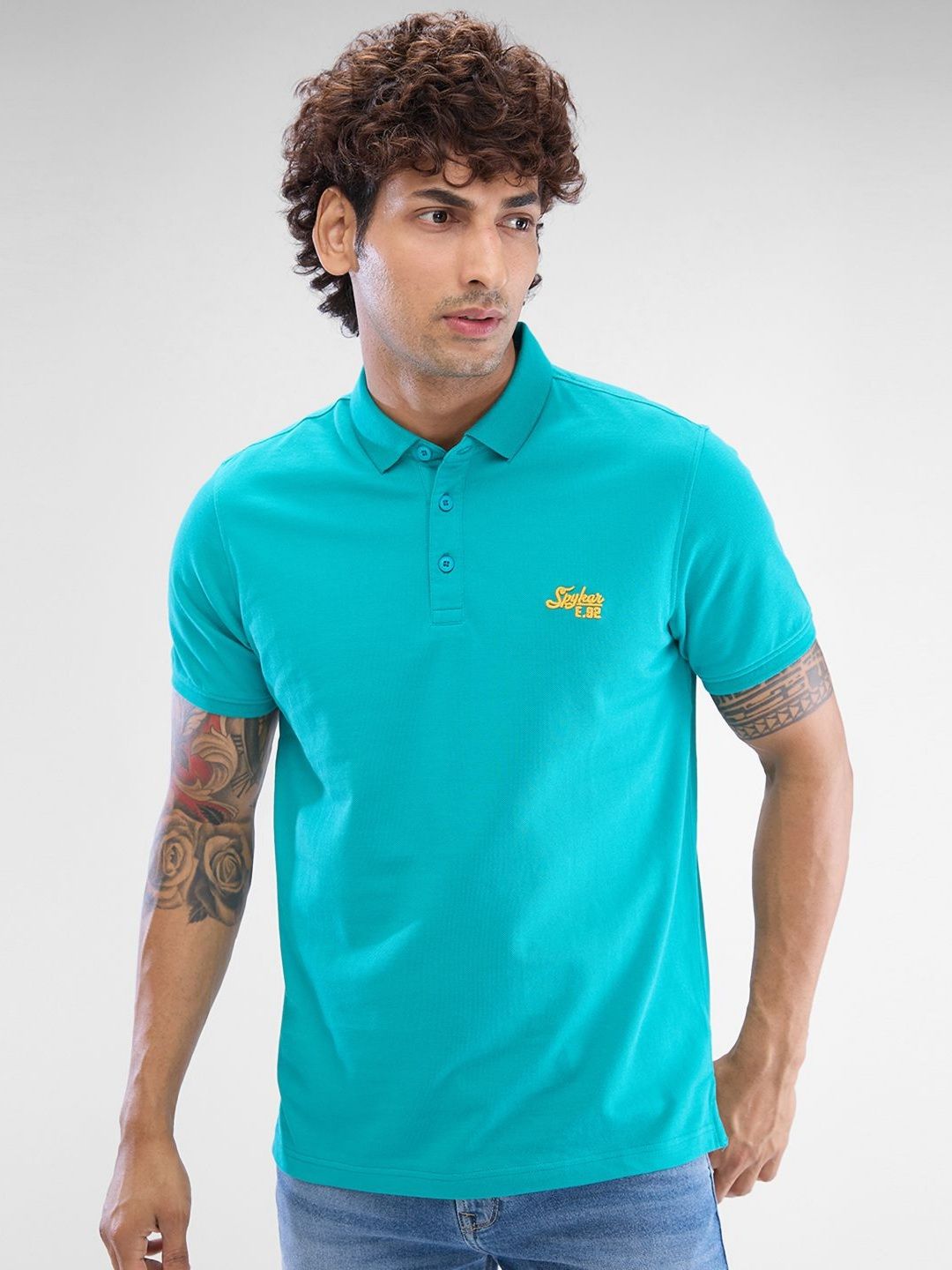 SPYKAR Men Polo Collar Solid Slim Fit T-shirt