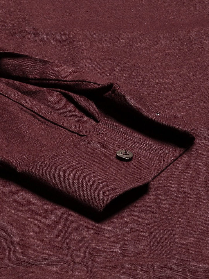 Dennison Men Maroon Comfort Fit kurta