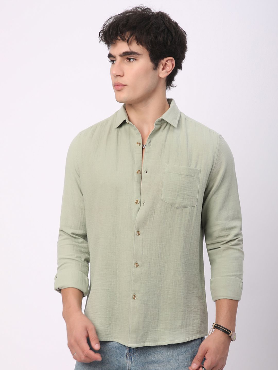 VASTRADO Men Classic Slim Fit Opaque Casual Shirt