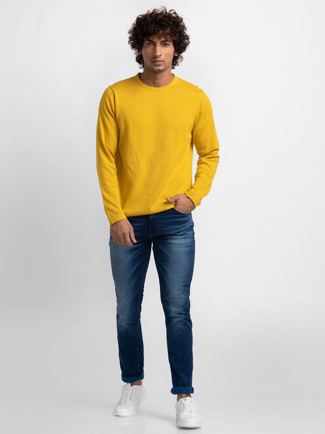 SPYKAR Pure Cotton Solid Pullover Sweaters