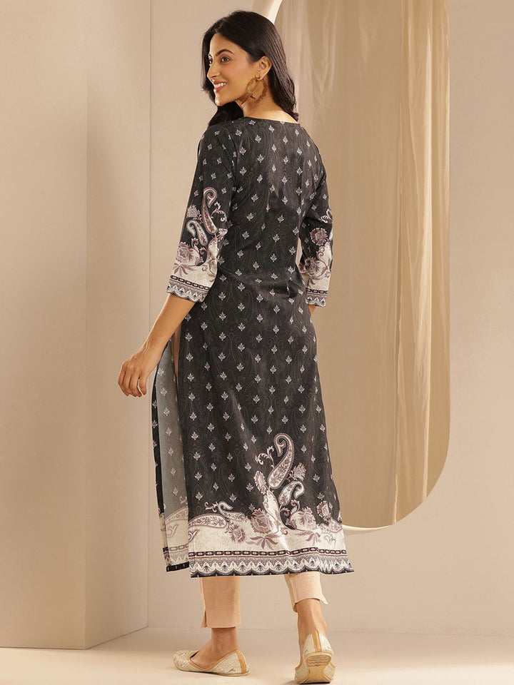 Libas Ethnic Motifs Printed Crepe Straight Kurta