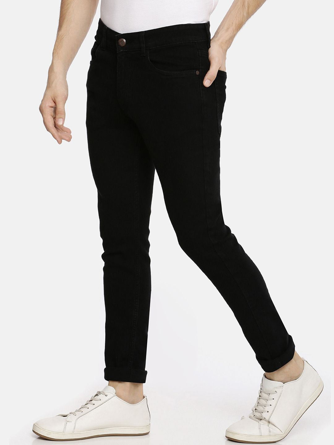 The Indian Garage Co Men Black Slim Fit Mid-Rise Clean Look Jeans