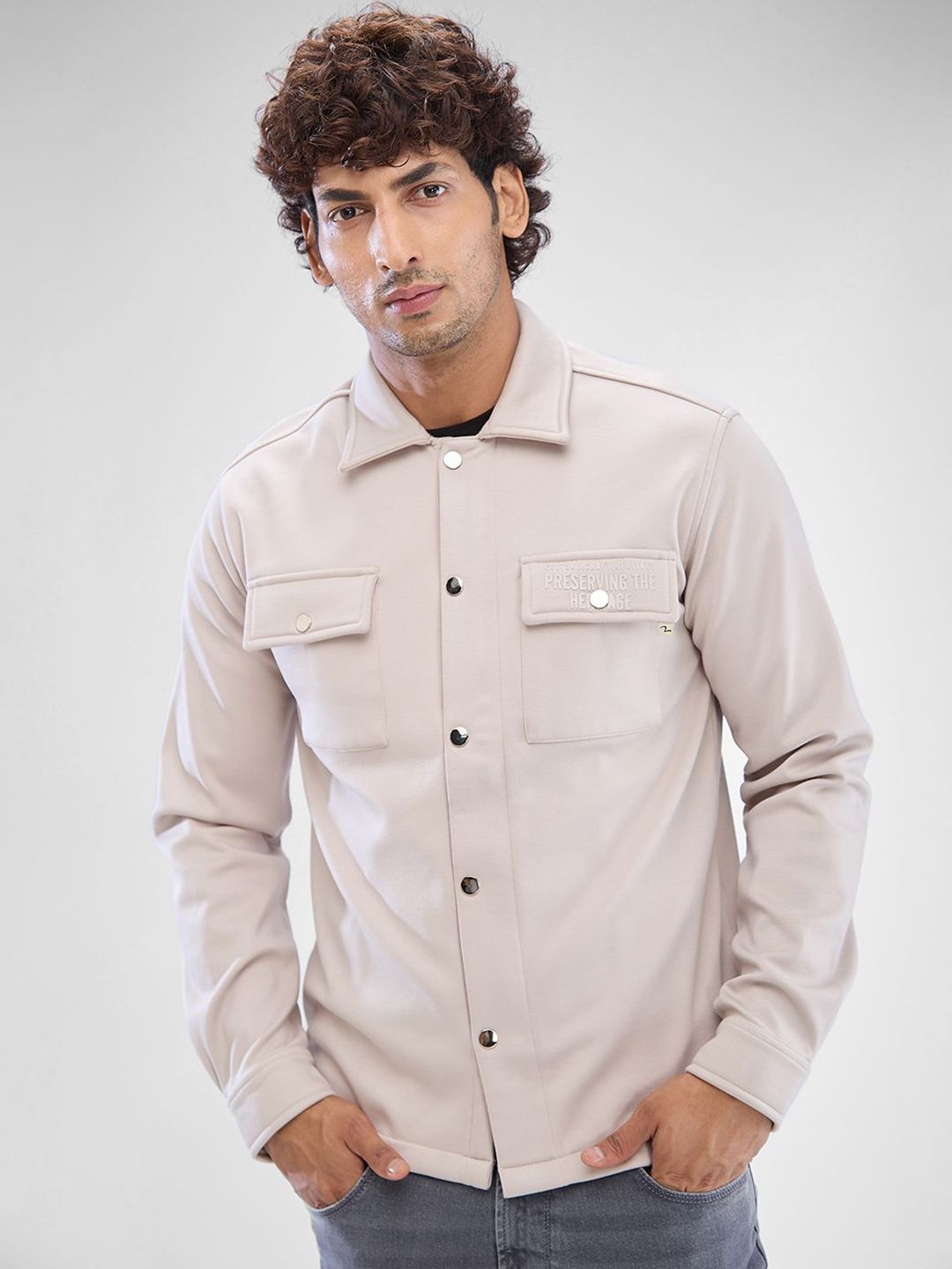 SPYKAR Men Opaque Solid Spread Collar Casual Shirt