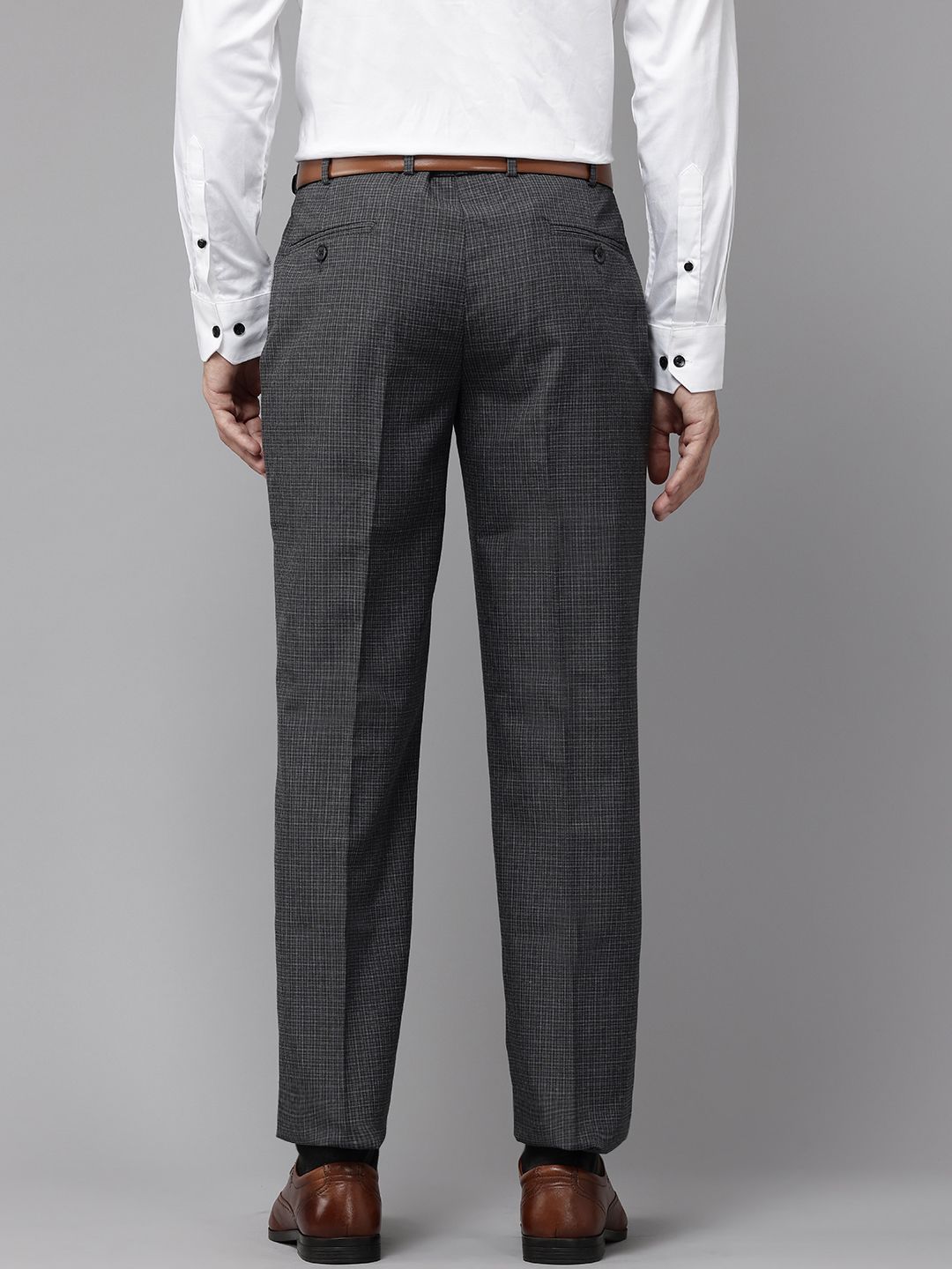 Park Avenue Men Checked Formal Trousers