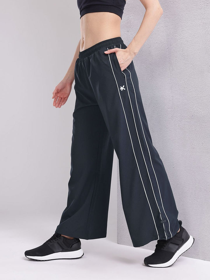 HRX by Hrithik Roshan Women Contrast Piping Rapid-Dry Flared Training Track Pants