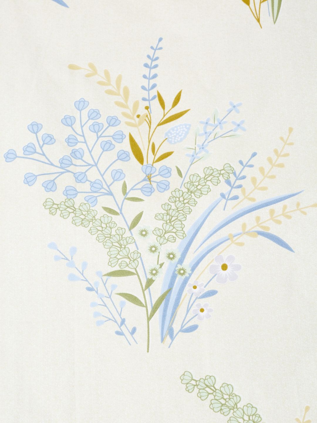 KLOTTHE White & Blue Floral Printed 300 TC Fitted King Bedsheet with 2 Pillow Covers