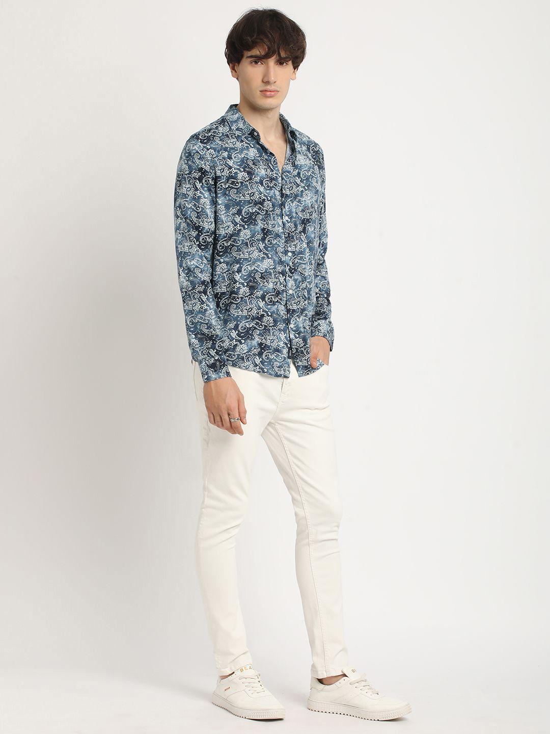 THE BEAR HOUSE Men Printed Slim Fit Casual Shirt