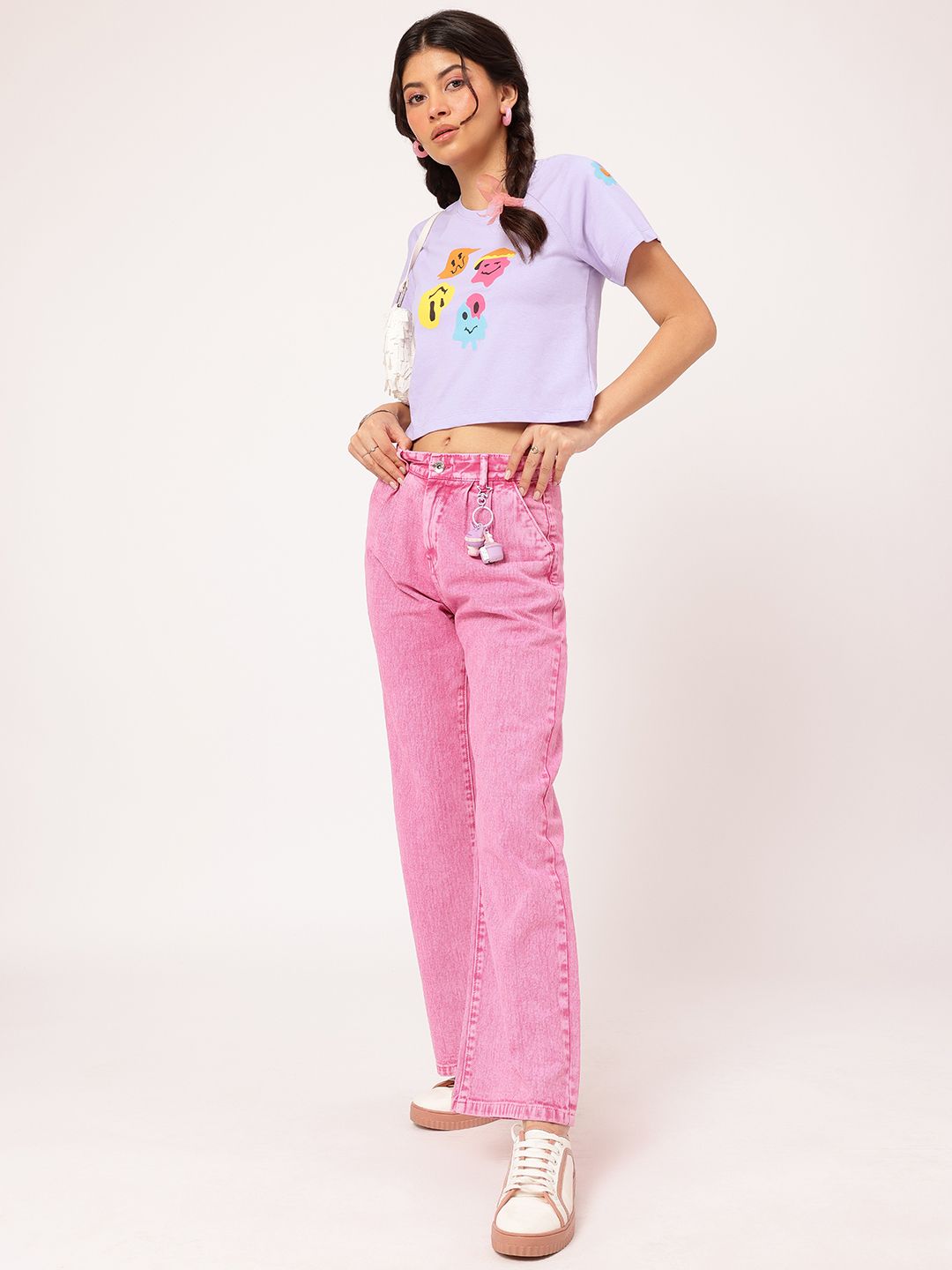 DressBerry Graphic Groove Printed Crop T-shirt