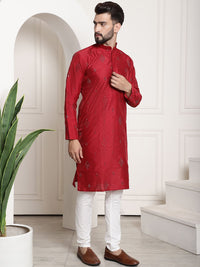SOJANYA Geometric Embroidered Mirror Work Regular Kurta With Churidar