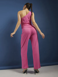DressBerry Laid-Back Luxe Ruched One Shoulder Flared Leg Co-Ords