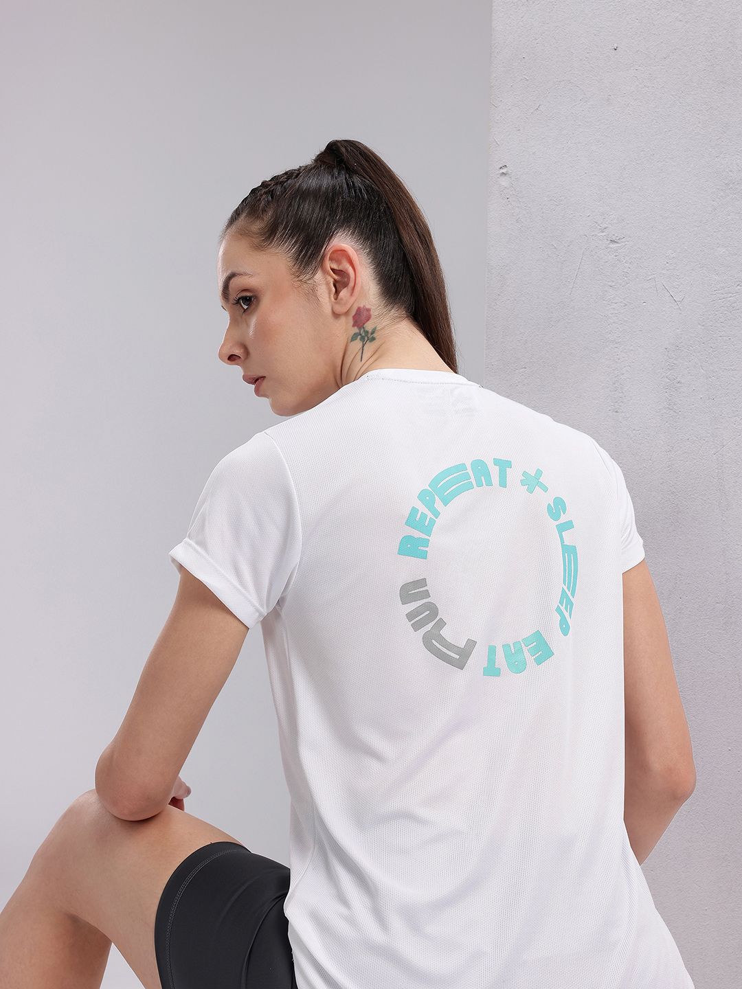 HRX by Hrithik Roshan Couple Collection Typography Printed Rapid Dry Running T-shirt