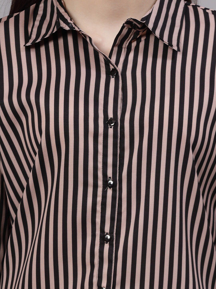Style Quotient Striped Smart Regular Fit Opaque Formal Shirt