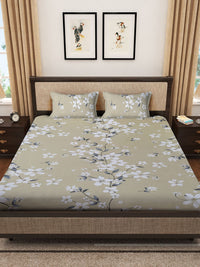 KLOTTHE Kapas Tulen 400 TC Cadar Katil King Double dengan 2 Sarung Bantal-98 x 89 inci