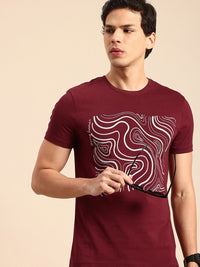 Being Human Abstract Printed Pure Cotton T-shirt