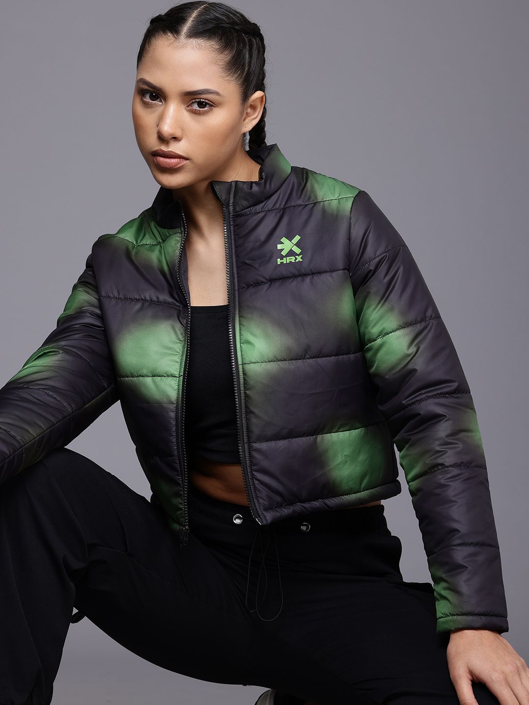 HRX by Hrithik Roshan Dyed Crop Padded Lifestyle Jacket