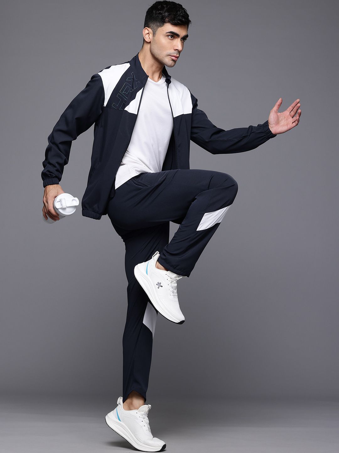 HRX by Hrithik Roshan Men Rapid-Dry Colourblocked Running Tracksuit
