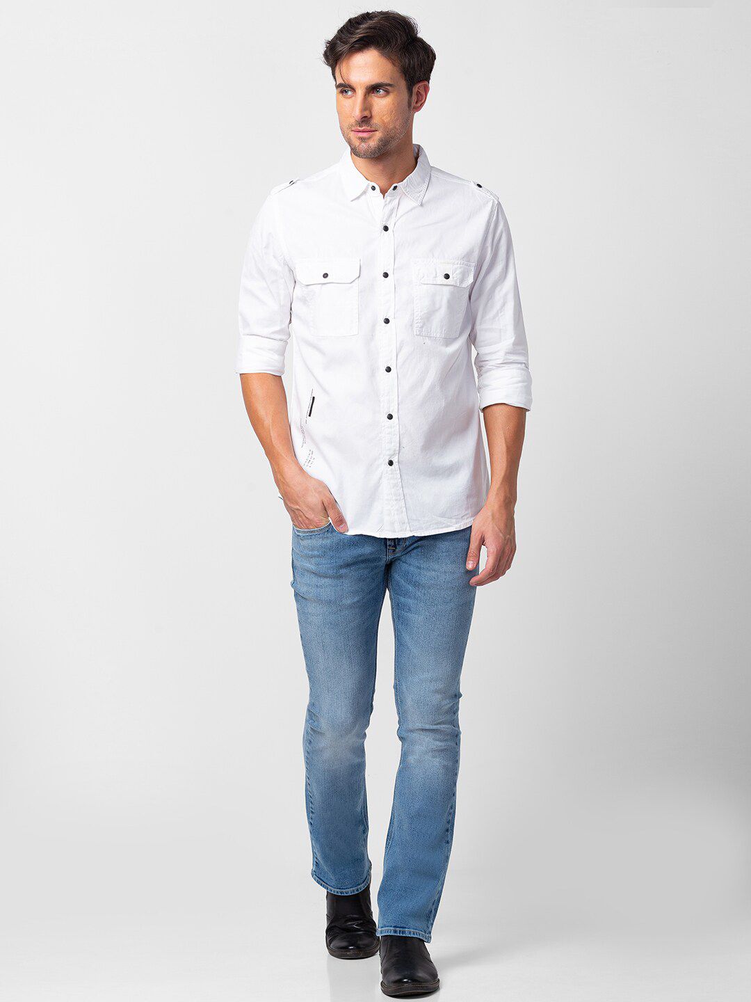 SPYKAR Men Classic Slim Fit Cotton Casual Shirt