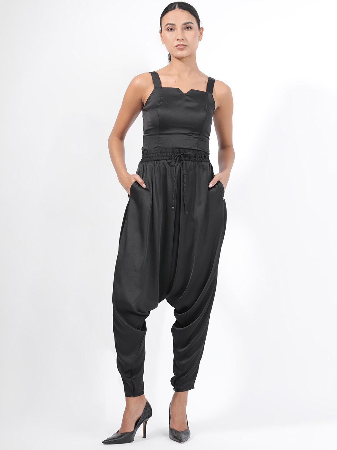 RAREISM Women Slim Fit High-Rise Pleated Jodhpuri Trousers
