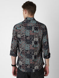 VASTRADO Men Classic Slim Fit Ethnic Motifs Printed Casual Shirt